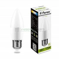 Лампа светодиодная Feron LB-770 Свеча E27 11W 4000K 25944