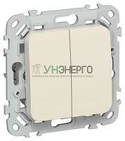 Выключатель жалюзи СП FLITE ВЖ52-2-0-ФлСл 10А механизм сливочный IEK FI-V15-0-10-1-K86