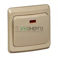 Выключатель 1-кл. СП Этюд 10А IP20 с подсветкой крем. SE BC10-005K