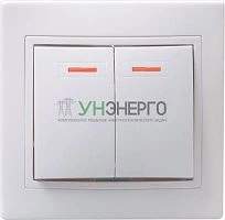 Выключатель 2-кл. СП Кварта 10А IP20 ВС10-2-1-КБ с индикацией бел. GENERICA EVK21-K01-10-DM
