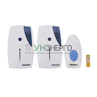 Звонок беспроводной дверной с двумя вызывными панелями кнопка IP44 Rexant RX-5 73-0050 Звонок беспроводной дверной с двумя вызывными панелями кнопка IP44 Rexant RX-5 73-0050