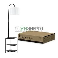 Светильник ТНО 08КВ-Е27USB-WB USB-C напольн. под лампу этажерка бел. абажур/черн. корпус IN HOME 4690612060392