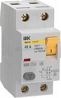 Выключатель дифференциального тока (УЗО) 2п 40А 100мА 6кА тип AC ВД3-63 KARAT IEK MDV20-2-040-100
