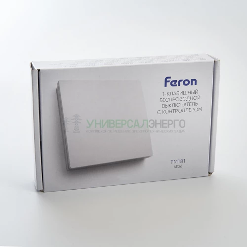 Выключатель беспроводной FERON TM181 230V 500W одноклавишный с радиочастотным контроллером LD100, белый 41126 фото 8