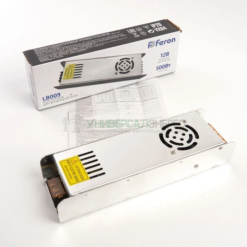 Трансформатор электронный для светодиодной ленты 500W 12V (драйвер), LB009 48009 фото 6