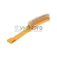 Щетка по металлу с пластиковой ручкой 4 ряд. 260мм Kranz KR-91-1236 Щетка по металлу с пластиковой ручкой 4 ряд. 260мм Kranz KR-91-1236