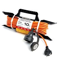 Удлинитель-шнур на рамке 1-местный б/з Stekker, HM02-02-10, 10м, 2*0.75. серия Home, оранжевый 39490
