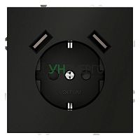 Розетка 1-м СП S70 16А с USB A+A с заземл. защ. шторки механизм черн. матов. Voltum VLS040408 Розетка 1-м СП S70 16А с USB A+A с заземл. защ. шторки механизм черн. матов. Voltum VLS040408