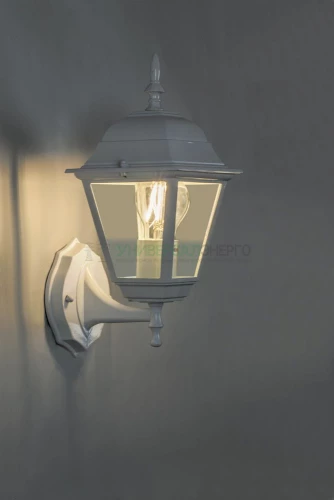 Светильник садово-парковый Feron 4201/PL4201 четырехгранный на стену вверх 100W E27 230V, белый 11023 фото 2