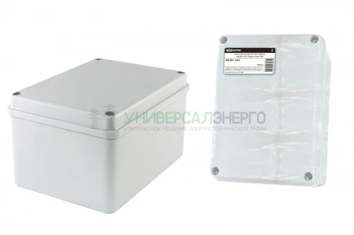 Распаячная коробка ОП 150х110х85мм, крышка, IP44, гладкие стенки, инд. штрихкод, TDM
