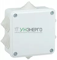 Коробка распаячная ОП КМ 100х100х45 IP44 6 вводов бел. IEK UKO11-100-100-045-K01-44