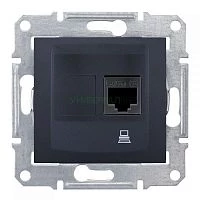 Розетка компьютерная 1-м СП Sedna RJ45 экранир. CAT.6E графит SchE SDN4900170