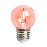 Лампа светодиодная Feron LB-383 Шарик прозрачный E27 2W красный 48933