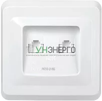 Розетка компьютерная 2-м Вега RJ45 кат.5E РК10-2-ВБ бел. IEK EKV25-K01-DM