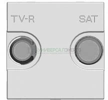 Накладка для TV-R-SAT розетки 2мод. Zenit серебристый ABB 2CLA225010N1301