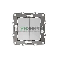 Выключатель 2-кл. СП Эра12 12-1004-01 10А IP20 250В 10AX без монтаж. лапок механизм бел. Эра Б0014651
