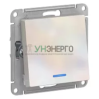 Переключатель проходной 1-кл. СП AtlasDesign 10А IP20 (сх. 6а) 10AX с подсветкой механизм жемчуж. SE ATN000463