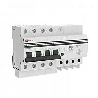 Выключатель автоматический дифференциального тока C 50А 100мА тип AC 6кА АД-4  (электрон.) защита 270В PROxima EKF DA4-6-50-100-pro