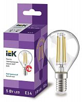 Лампа светодиодная филаментная 360° 5Вт G45 шар 4000К E14 230В прозр. IEK LLF-G45-5-230-40-E14-CL