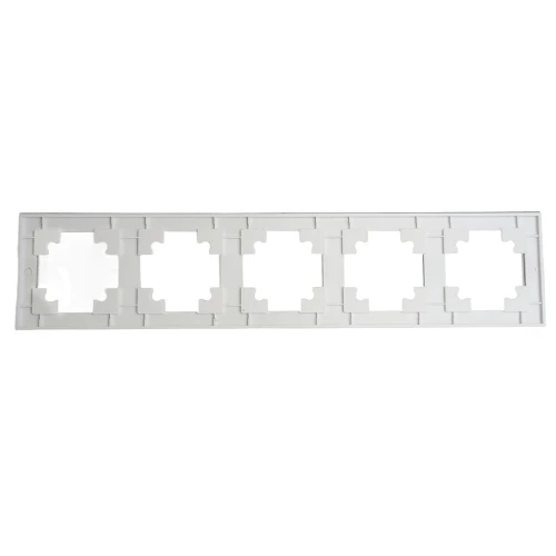 Рамка 5-местная, стекло, STEKKER, GFR00-7005-01М, серия Катрин, белый матовый 49598 фото 4