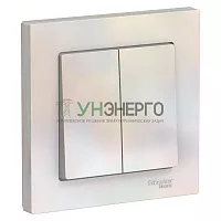 Выключатель 2-кл. СП AtlasDesign 10А IP20 (сх. 5) 10AX в сборе жемчуж. SE ATN000452