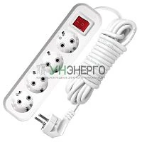 Удлинитель 4х5м с заземл. 13А IP20 S-304 ПВС 3х1 с выкл. UNIVersal 9631991