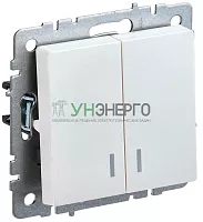 Выключатель 2-кл. СП BRITE ВС10-2-1-БрЖ 10А с инд. жемчуж. IEK BR-V20-1-10-K36