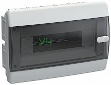 Корпус ЩРВ-П-12 UNION Compact IP41 черн. прозр. дверь пластик. IEK UIC-KP12-V-12-41-K01