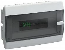 Корпус ЩРВ-П-12 UNION Compact IP41 черн. прозр. дверь пластик. IEK UIC-KP12-V-12-41-K01