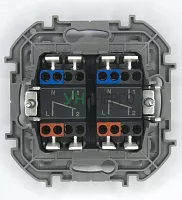 Переключатель модульный 2-кл. Inspiria с подсветкой 10AX 250В алюм. Leg 673667