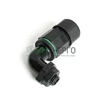 Соединитель-коннектор LD543 3-контактный угловой с винтовым контактом IP68, черный 49196