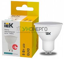 Лампа светодиодная Alfa 8Вт PAR16 софит 4000К GU10 230В (6шт) IEK LLA-PAR16-8-230-4-GU10-6 Лампа светодиодная Alfa 8Вт PAR16 софит 4000К GU10 230В (6шт) IEK LLA-PAR16-8-230-4-GU10-6