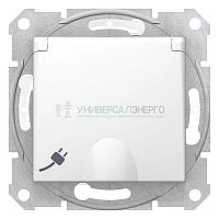 Механизм розетки 1-м СП Sedna 16А IP44 с защ. крышкой защ. шторки с заземл. быстрозажим. контакты бел. SchE SDN3100521