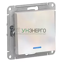 Выключатель 1-кл. СП AtlasDesign 10А IP20 (сх. 1а) 10AX с подсветкой механизм жемчуж. SE ATN000413