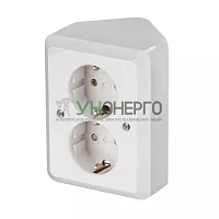 Розетка 2-м ОП Jussi 16А IP21 Double Schuko бел. ABB 2TKA003883G1