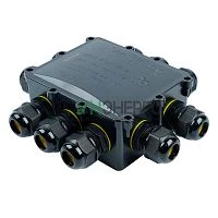 Распределительная коробка STEKKER LD554, количество вводов: 10, поликарбонат, нейлон, цвет черный, размер 183.1*163,1*59,4мм. 50556 Распределительная коробка STEKKER LD554, количество вводов: 10, поликарбонат, нейлон, цвет черный, размер 183.1*163,1*59,4мм. 50556