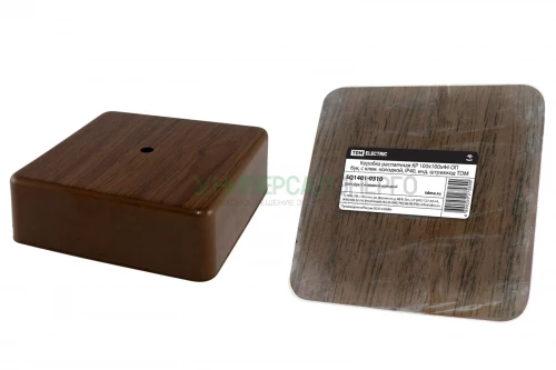 Коробка распаячная КР 100х100х44 ОП бук, с клем. колодкой, IP40, инд. штрихкод TDM