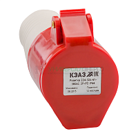 Розетка кабельная 224 32А 380AC 3P+PE 6ч IP44 КЭАЗ 222752 Розетка кабельная 224 32А 380AC 3P+PE 6ч IP44 КЭАЗ 222752