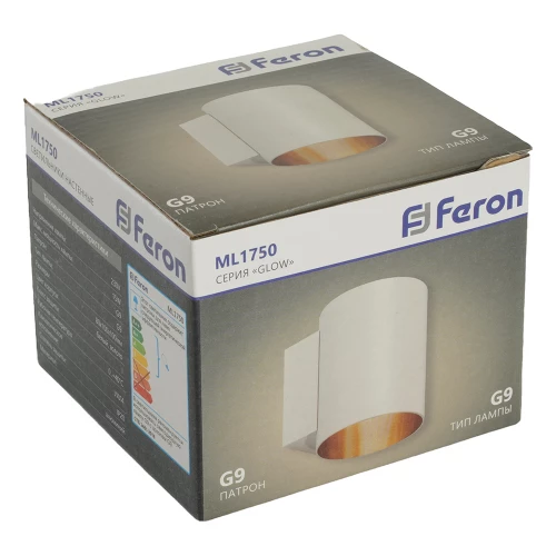 Светильник настенный Feron ML1750 Glow G9.15W. 230V белый + золото IP20 48434 фото 9