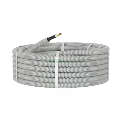 Труба гофрированная ПВХ гибкая d20мм с кабелем ВВГнг(А)-LS 3х2.5 РЭК ГОСТ+ сер. (уп.100м) DKC 9S920100 фото 2