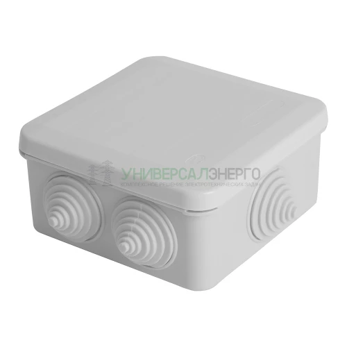 Коробка разветвительная STEKKER EBX10-34-44, 85*85*40мм, 6 вводов, IP44, светло-серая (GE41235) 39994