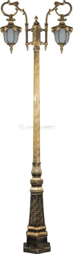 Светильник садово-парковый Feron PL4058 столб шестигранный 2*60W 230V E27, черное золото 11437