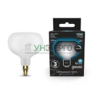Лампа светодиодная филаментная Black Filament 10Вт A190 грушевидная матовая 4100К нейтр. бел. E27 890лм диммир. GAUSS 1017802210-D Лампа светодиодная филаментная Black Filament 10Вт A190 грушевидная матовая 4100К нейтр. бел. E27 890лм диммир. GAUSS 1017802210-D