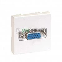 Плата с разъемом VGA "мама" (15 конт.) винты 45х45мм алюм. Simon Connect K100B-8