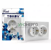 Розетка 2-м СП Pixel 16А IP20 с заземл. защ. шторки в сборе бел. TOKOV ELECTRIC TKE-PX-R2FZSF-C01