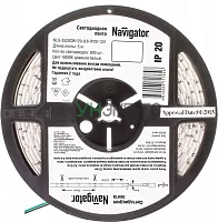 Лента светодиодная 71 764 NLS-3528CW120-9.6-IP20-12V R5 9.6Вт/м (уп.5м) Navigator 71764