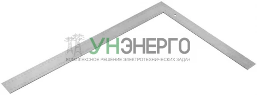 Угольник столярный цельнометаллический рифленая шкала 400х600мм FIT 19634 фото 2