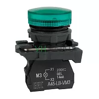 Лампа сигнальная OptiSignal D22 C5-L-M3 зел. пластик 230-240VAC XB5AVM3 КЭАЗ 332188