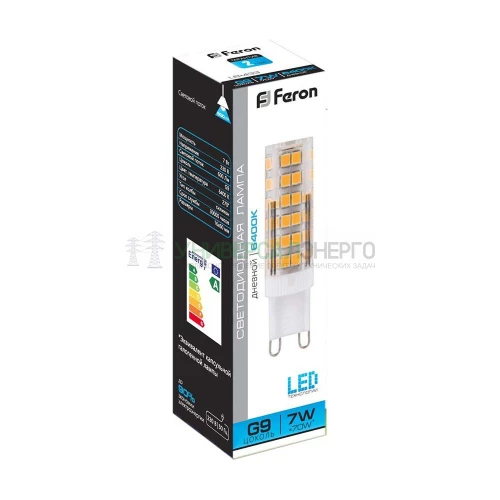 Лампа светодиодная Feron LB-433 G9 7W 6400K 25768 фото 4