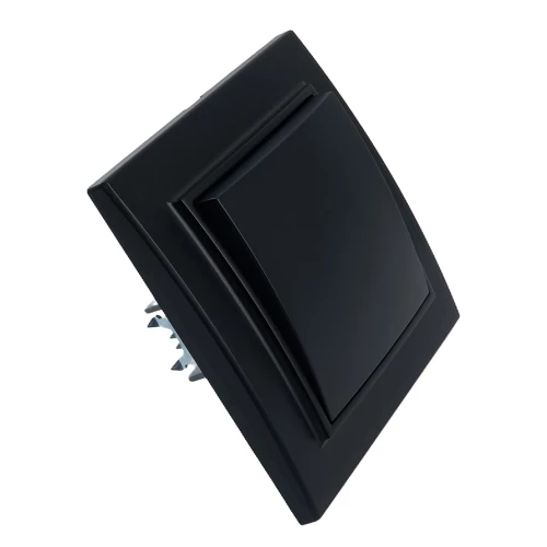 Переключатель 1-клавишный STEKKER  PSW10-9005-03, 250В, 10А, серия Эрна, черный 39619 фото 3